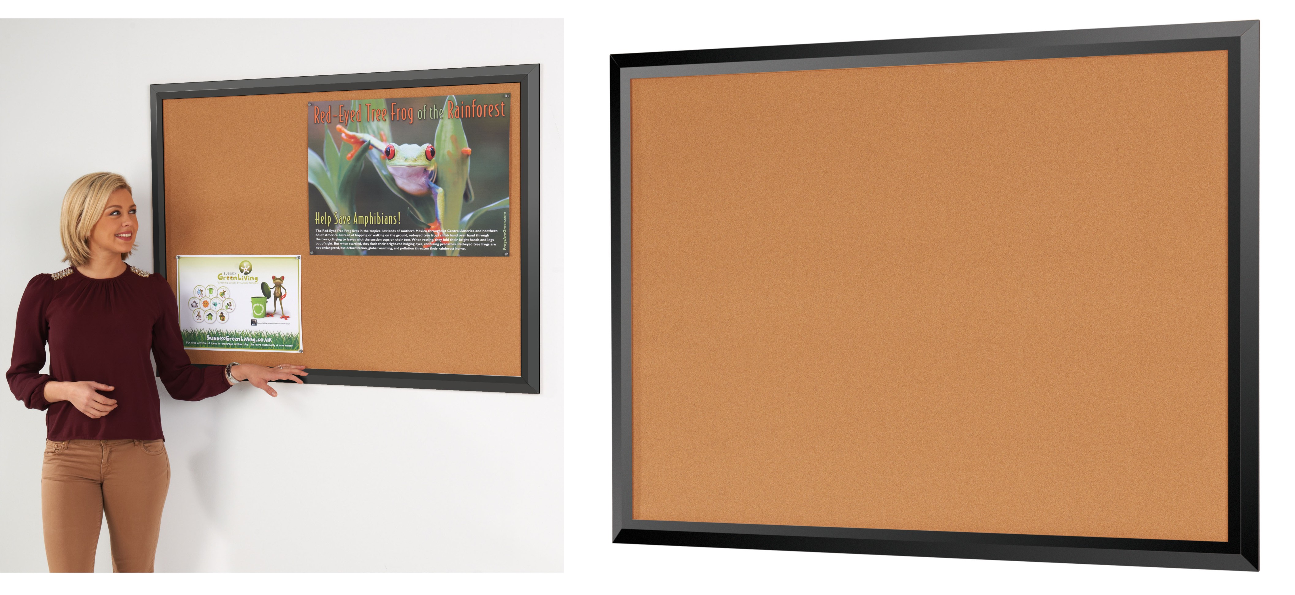 eco friendly premier black framed cork notice board signs 4 schools