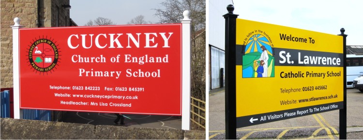 Box Tray Post Mounted School Signs - Signs 4 Schools