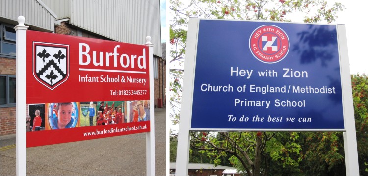Box Tray Post Mounted School Signs - Signs 4 Schools