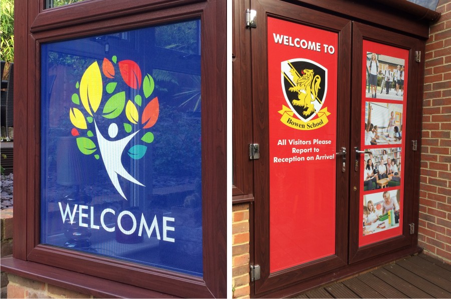 One Way Door & Window Vinyl Graphics for Schools
