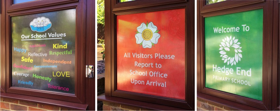 One Way Door & Window Vinyl Graphics for Schools