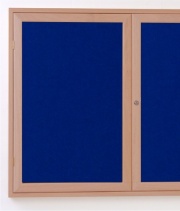 Wooden Tamperproof Lockable Beech Notice Board 1200mm x 900mm Green 