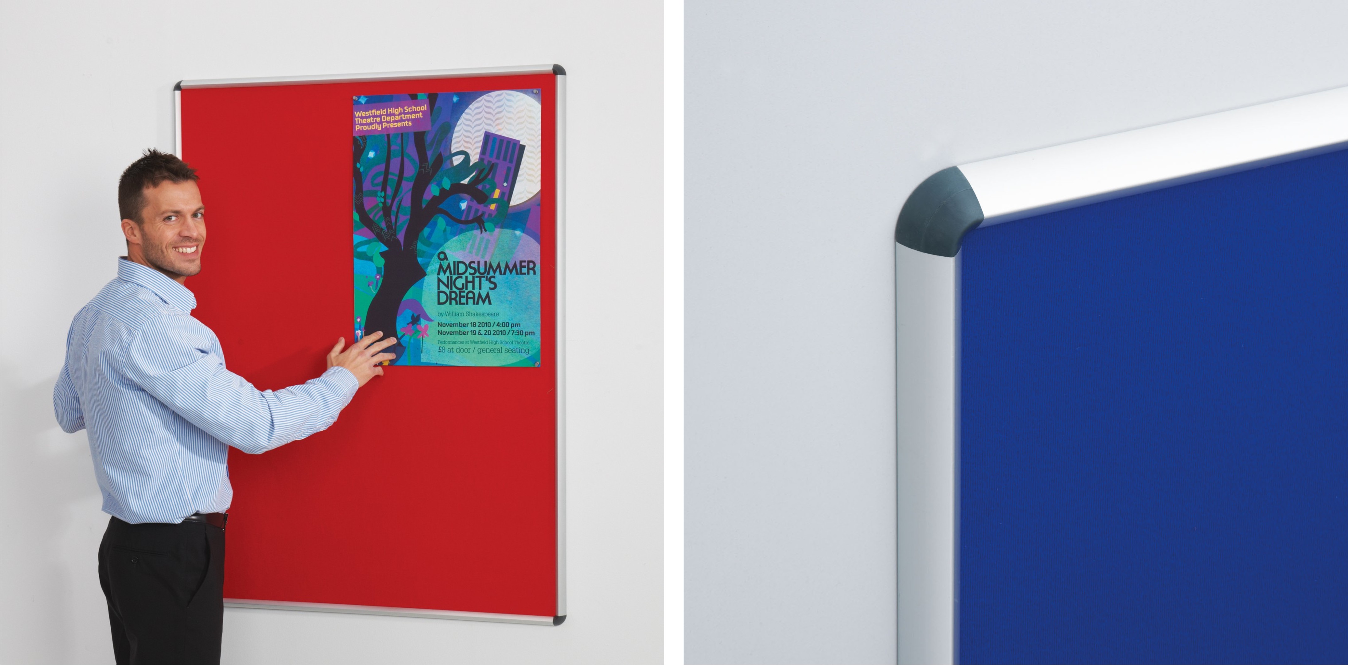 Resist-A-Flame Satin Aluminium Frame Notice Boards - Signs 4 Schools